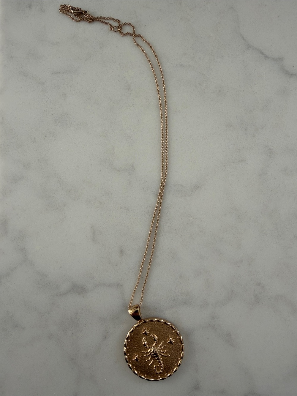 Gold Scorpion Round Pendant Necklace - Women Jewelry